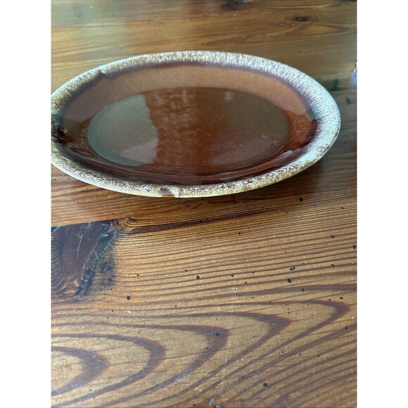 VTG Hull Pottery Oval 12" X 9.25” Platter Brown Drip Glaze Oven Proof - Picture 2 of 8